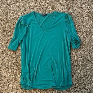 Kelly Green V-Neck Women's Top by Adrianna Papell